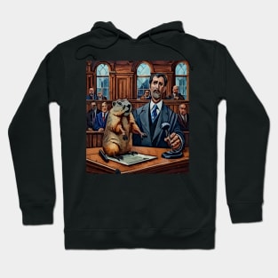 watercolor groundhog in the courtroom Hoodie